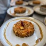 Parmentier d'agneau confit épices douces, risotto de petit épeautre aux légumes racines