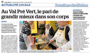 Article de La Marseillaise consacré à Val Pré Vert et à l’accompagnement des jeunes en situation d’obésité ou de diabète de type 1